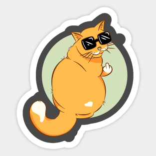 Cool Cat Middle Finger Sticker